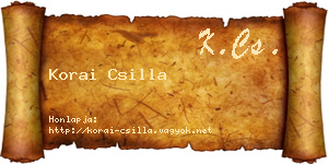 Korai Csilla névjegykártya