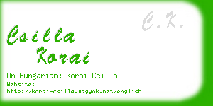 csilla korai business card